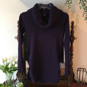 Calvin Klein Tunic Cowl Sweater in Deep Purple
